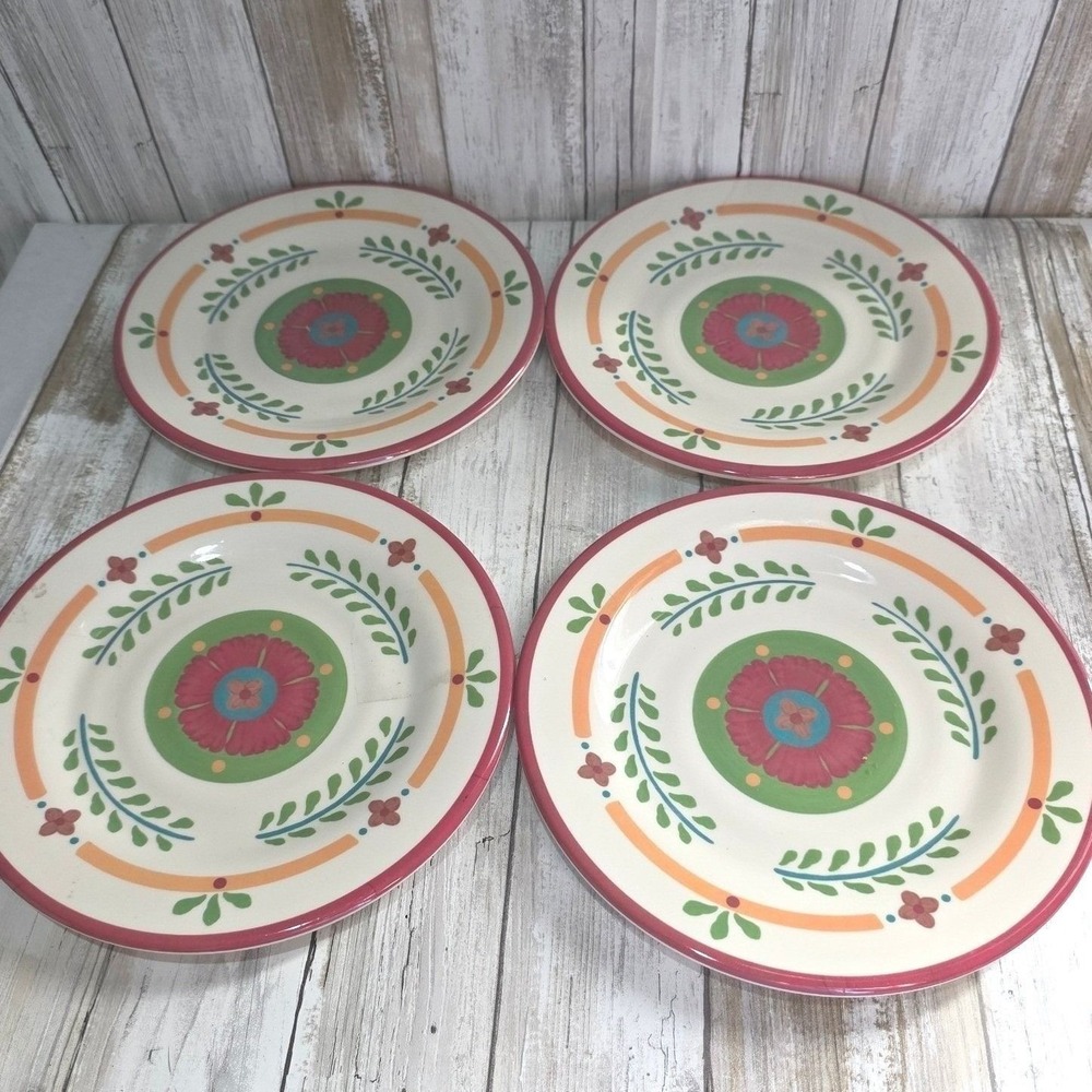 Target O Home Melamine Plates Set of 4 Colorful Floral Design Dishwasher Safe